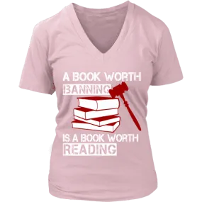 A book worth banning is a book worth reading V-neck