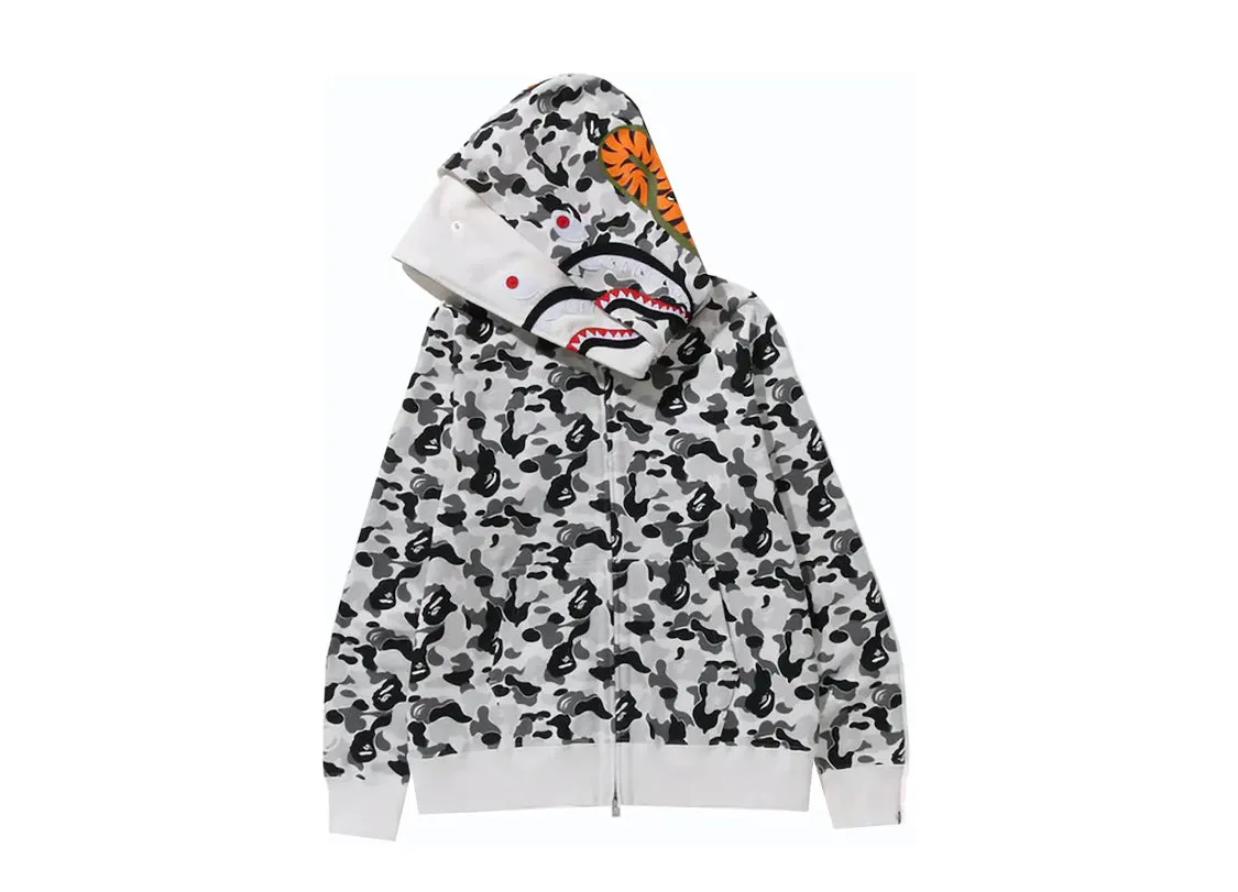 BAPE ABC Camo Double Shark Full Zip Hoodie Grey (FW23)