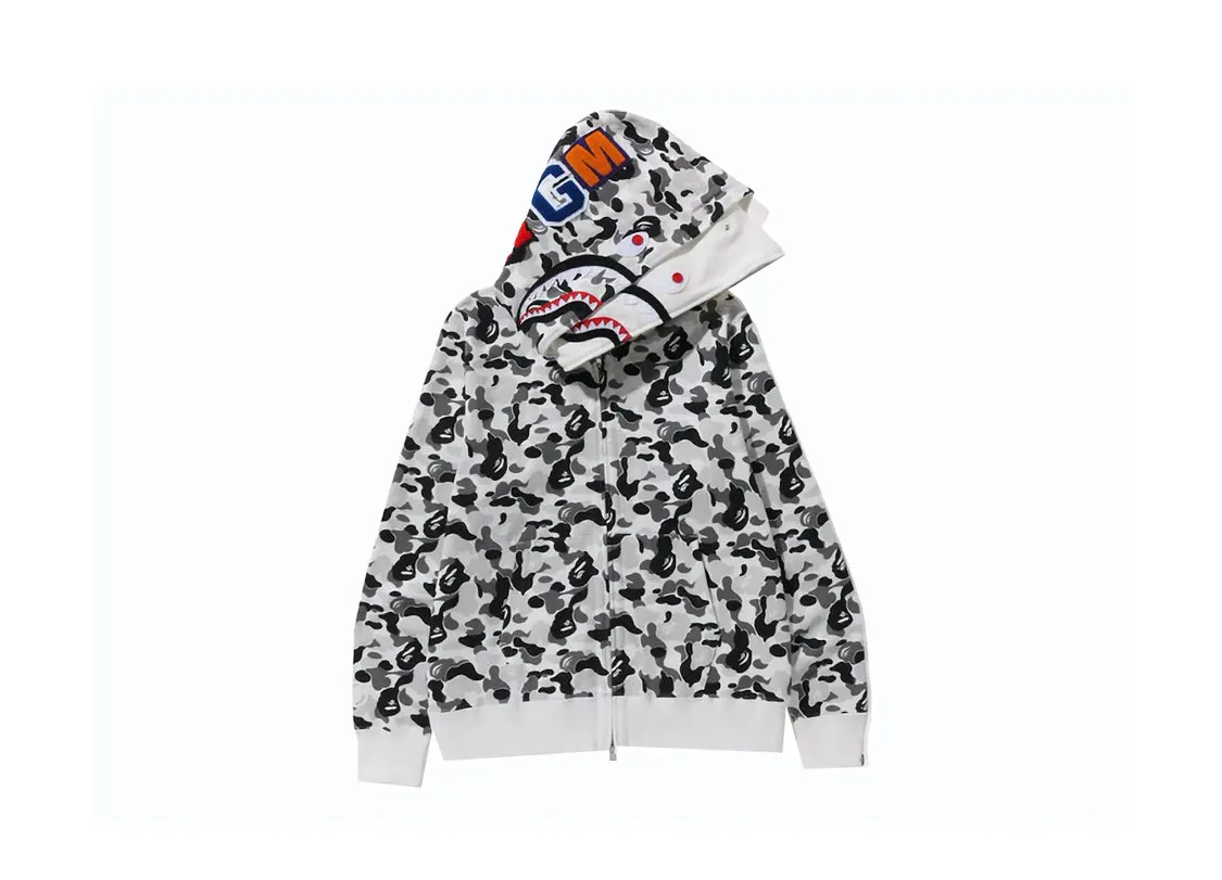 BAPE ABC Camo Double Shark Full Zip Hoodie Grey (FW23)