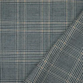 Black-Brown-White Polyester Wool Glen Plaid Woven Suiting Woven Fabric