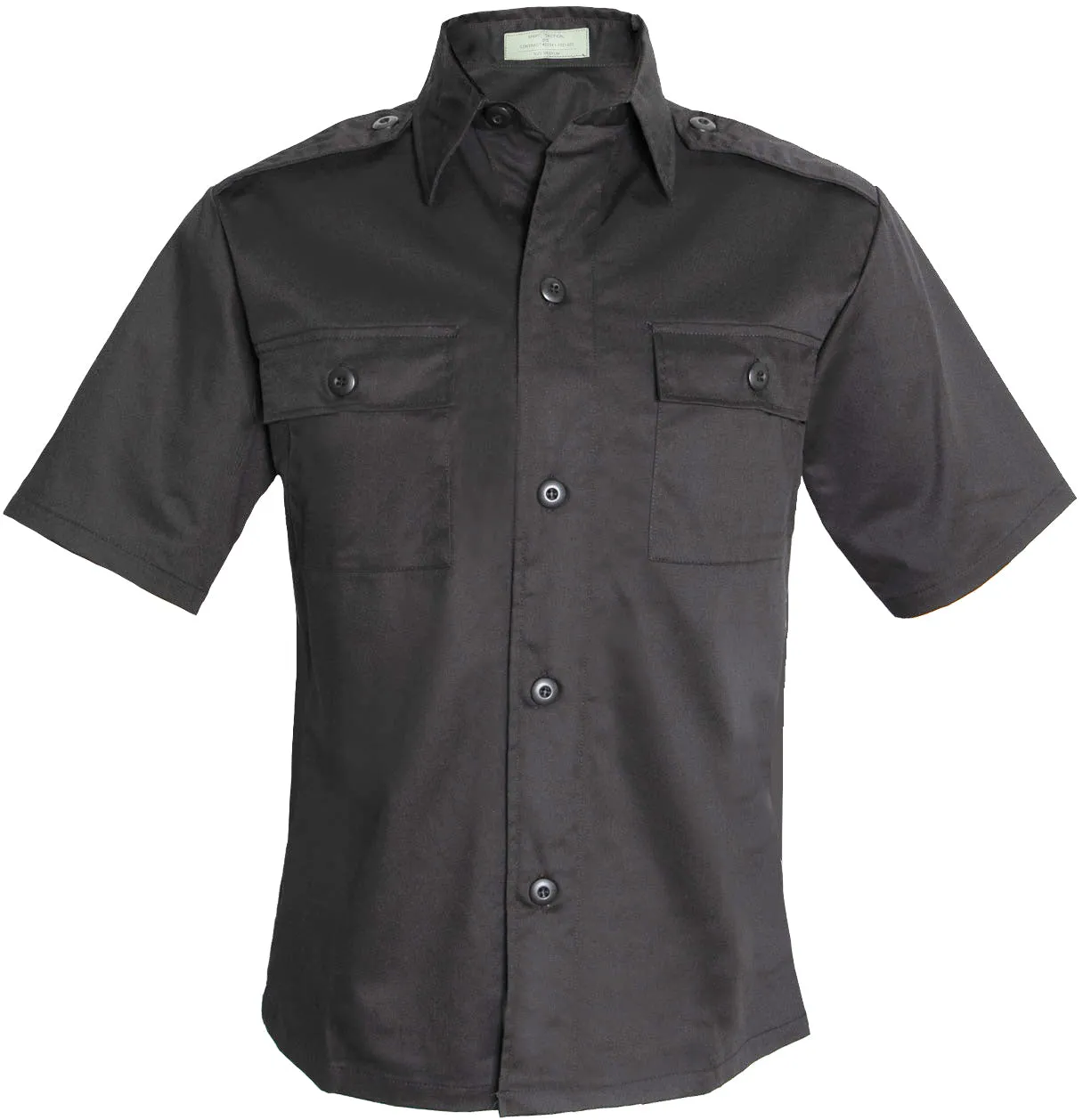 Black - Short Sleeve Tactical Shirt - Polyester Cotton Twill