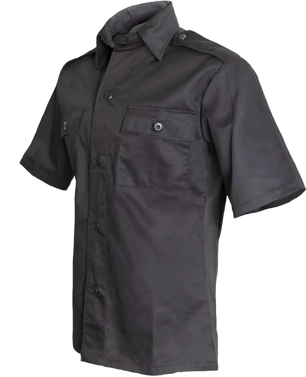 Black - Short Sleeve Tactical Shirt - Polyester Cotton Twill