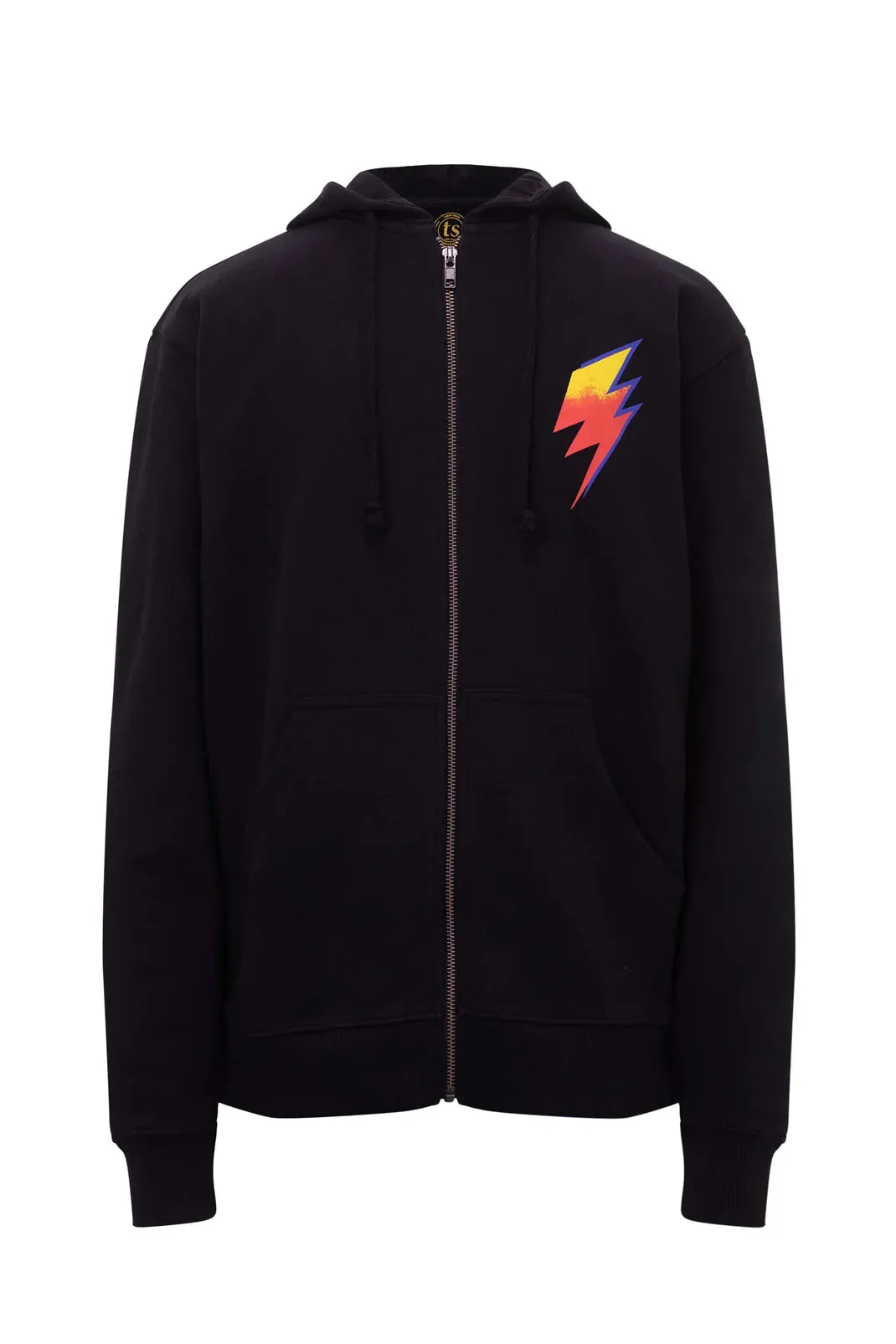 Black Thunderbolt Zip Up Hoodie