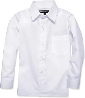 Boys White Long-sleeve Shirts.