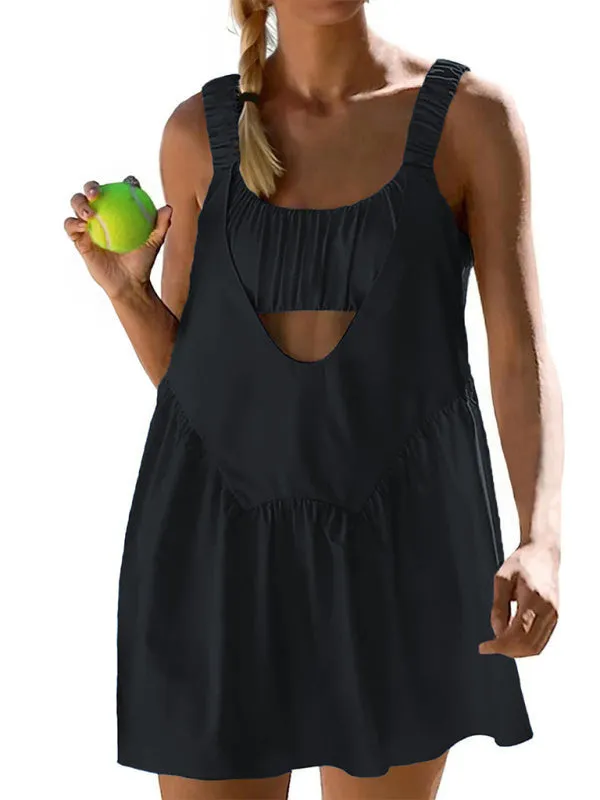 Built-in Shorts & Bra Tennis Dress for Active Women