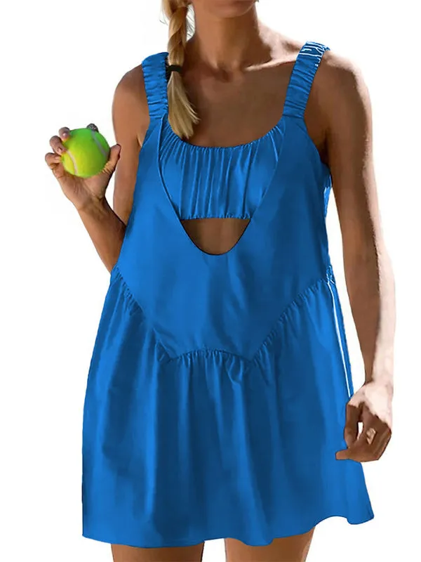 Built-in Shorts & Bra Tennis Dress for Active Women