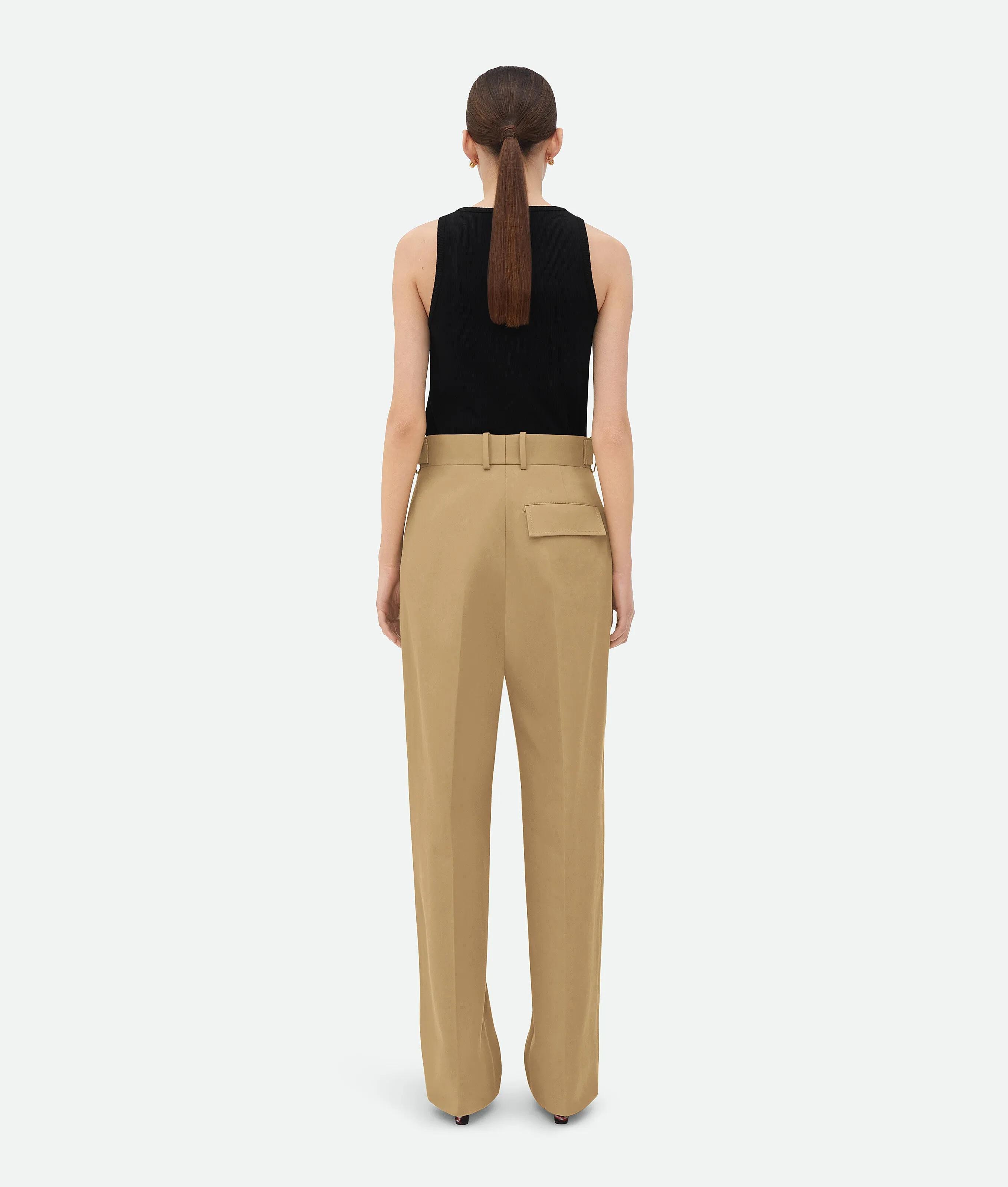 Cotton Twill Tapered Trousers