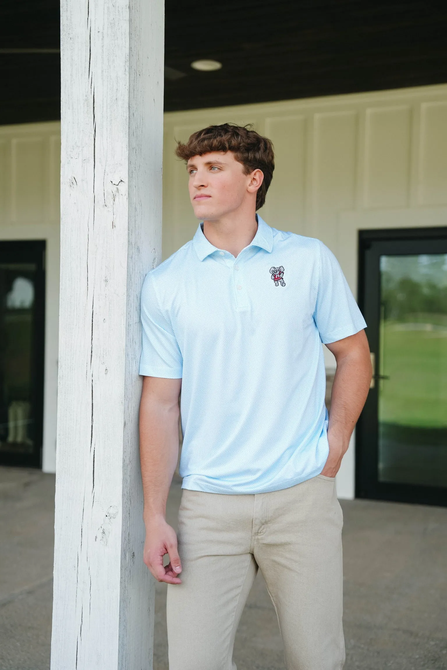 Cutter & Buck Pike Eco Symmetry Polo Standing Elephant