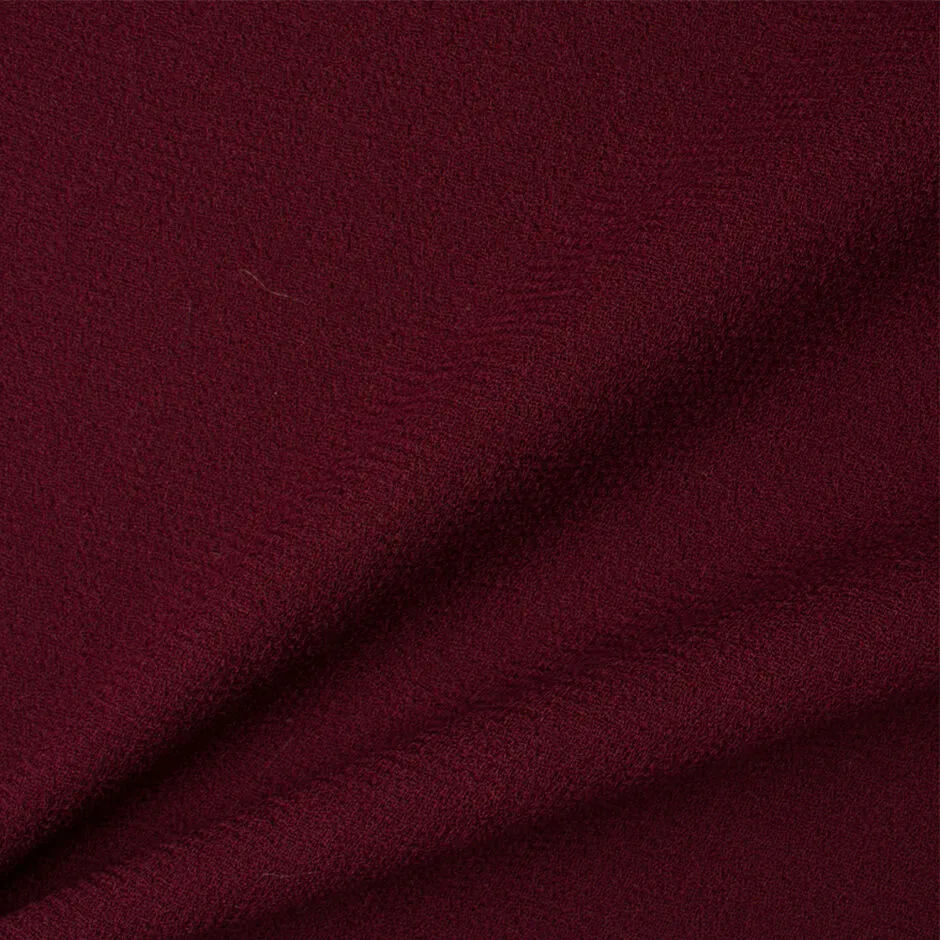 Dark Burgundy Double Wool Crêpe