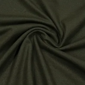 Dark Olive Brushed Merino Wool Jersey Fabric