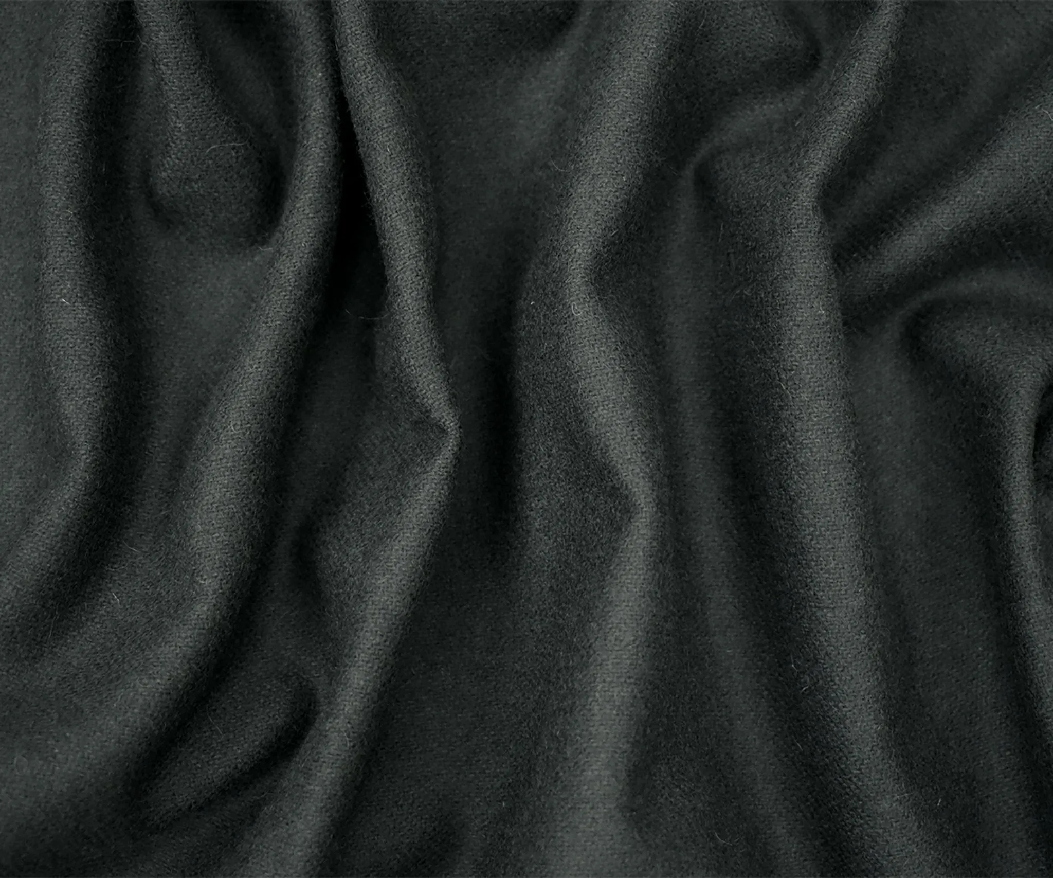 Deep Ash Gray  Wool-Polyester Solid Twill Woven Jacketing Fabric