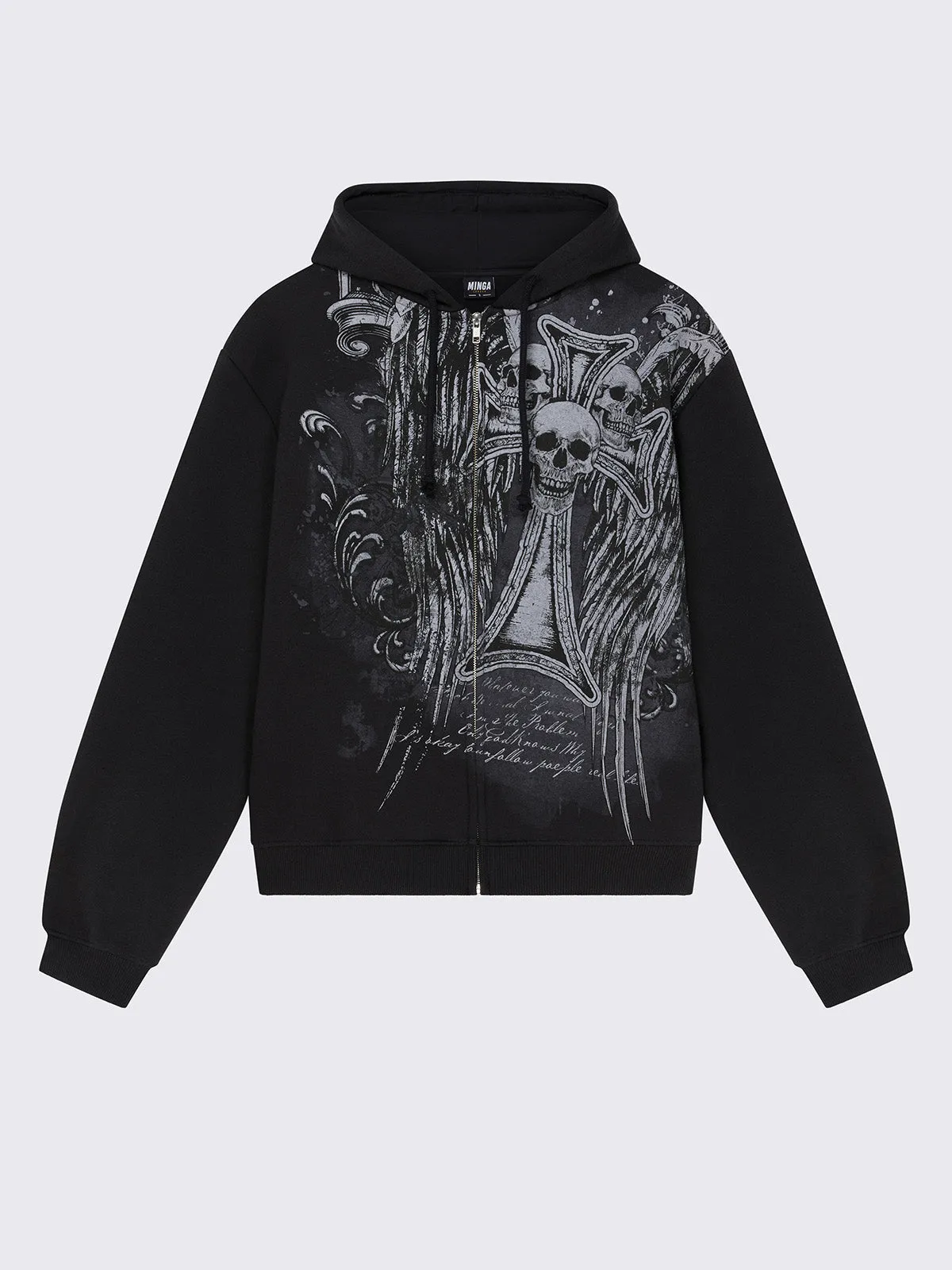 Devil Wings Oversized Zip Up Hoodie