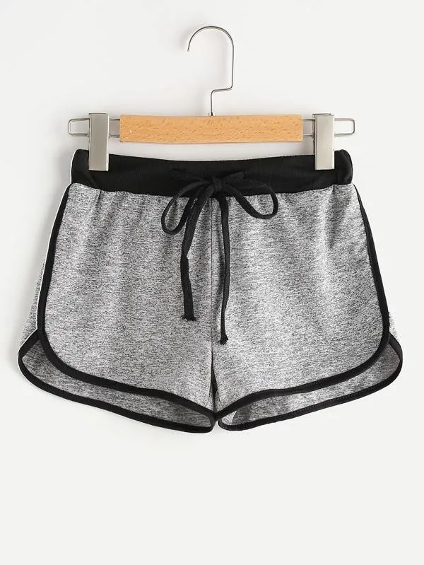 Drawstring Waist Ringer Shorts