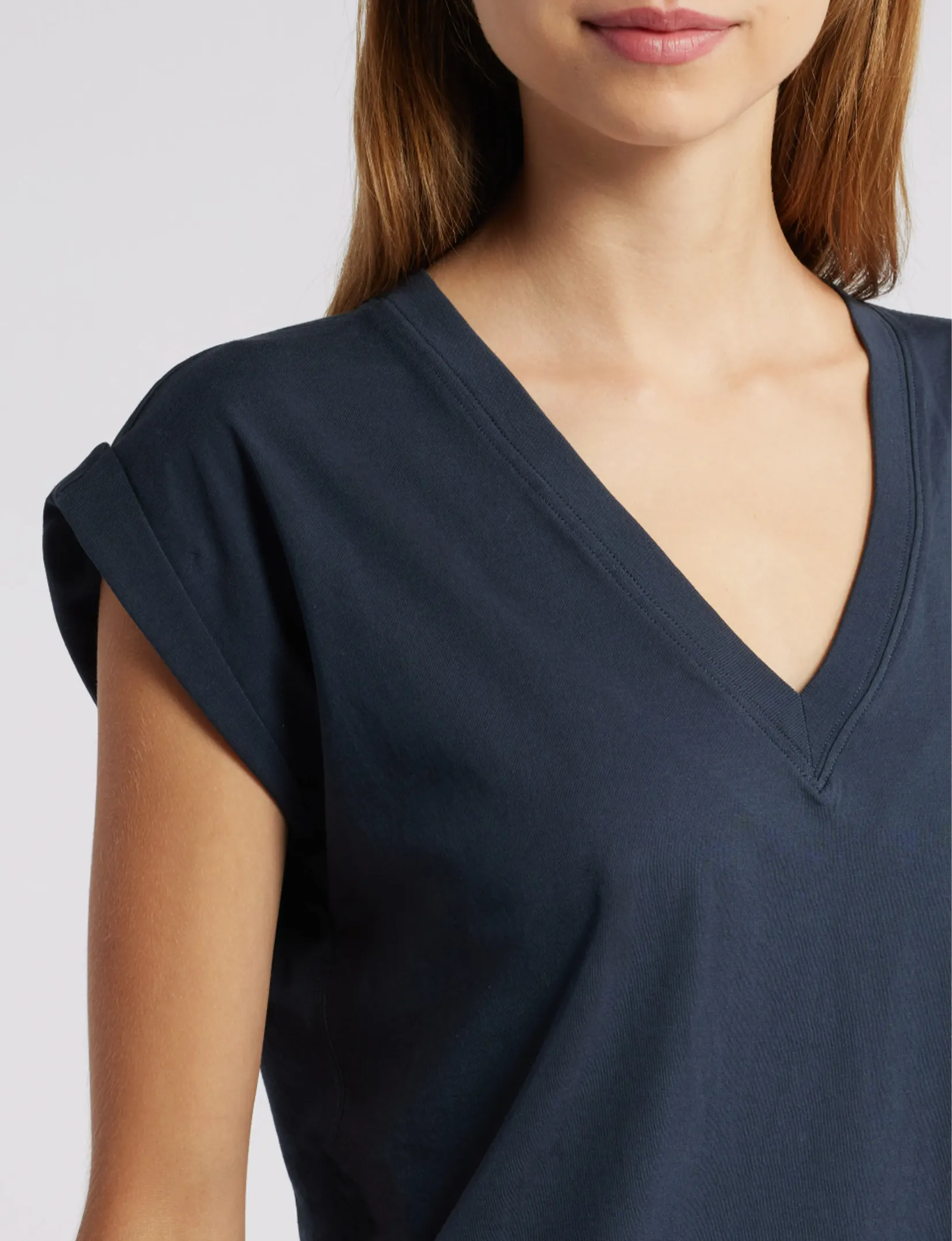 Easy V-Neck Tee, Navy