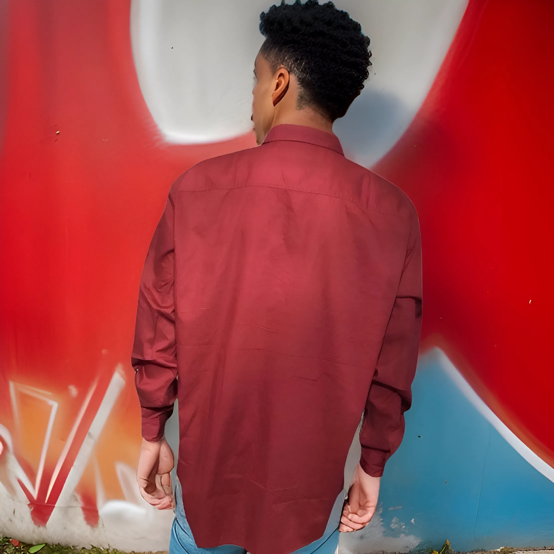 ^ECKO UNLIMITED^ ~WINE RED~ LONG SLEEVE DRESS SHIRT