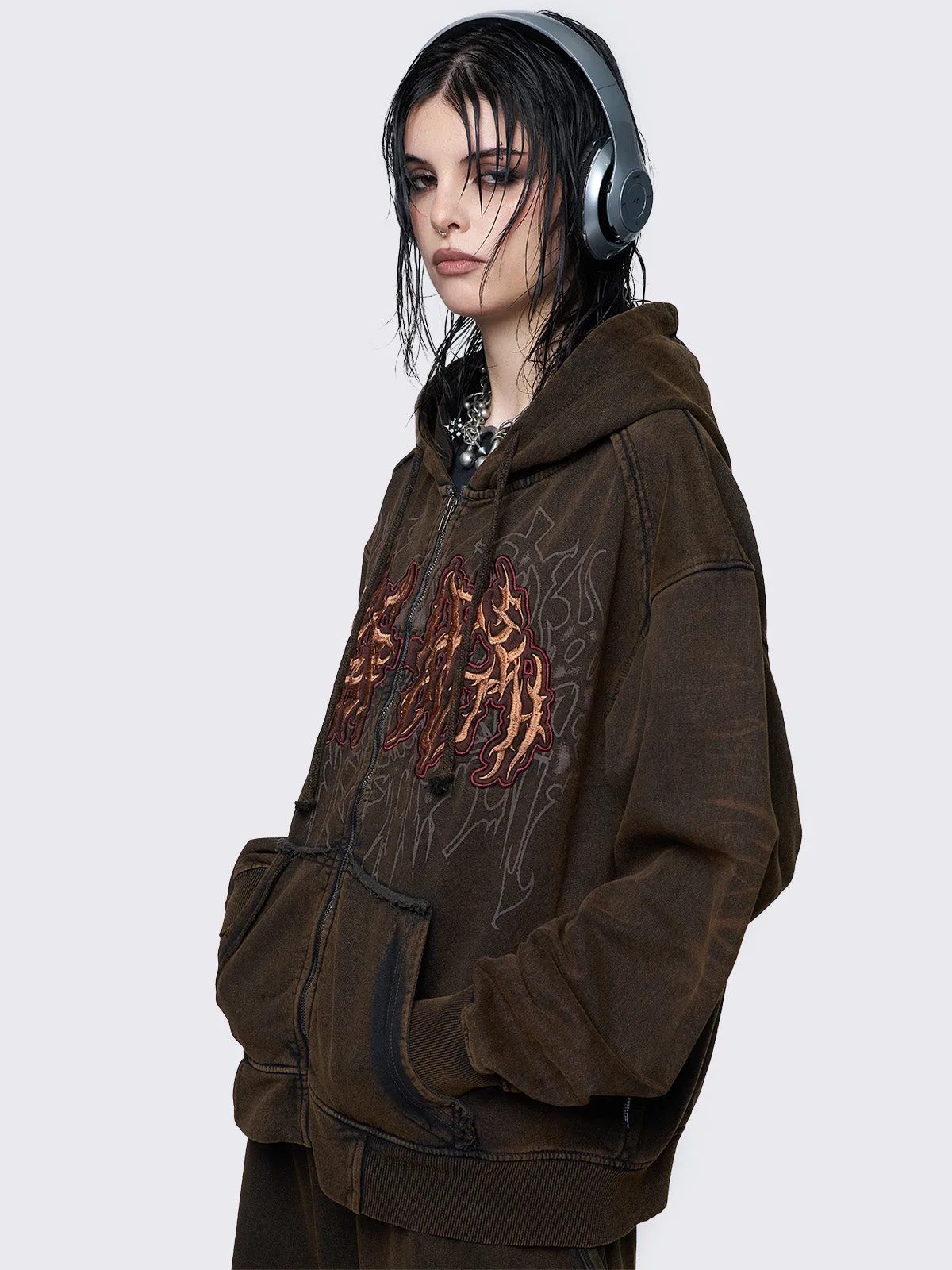 Faith Wash Zip Up Hoodie