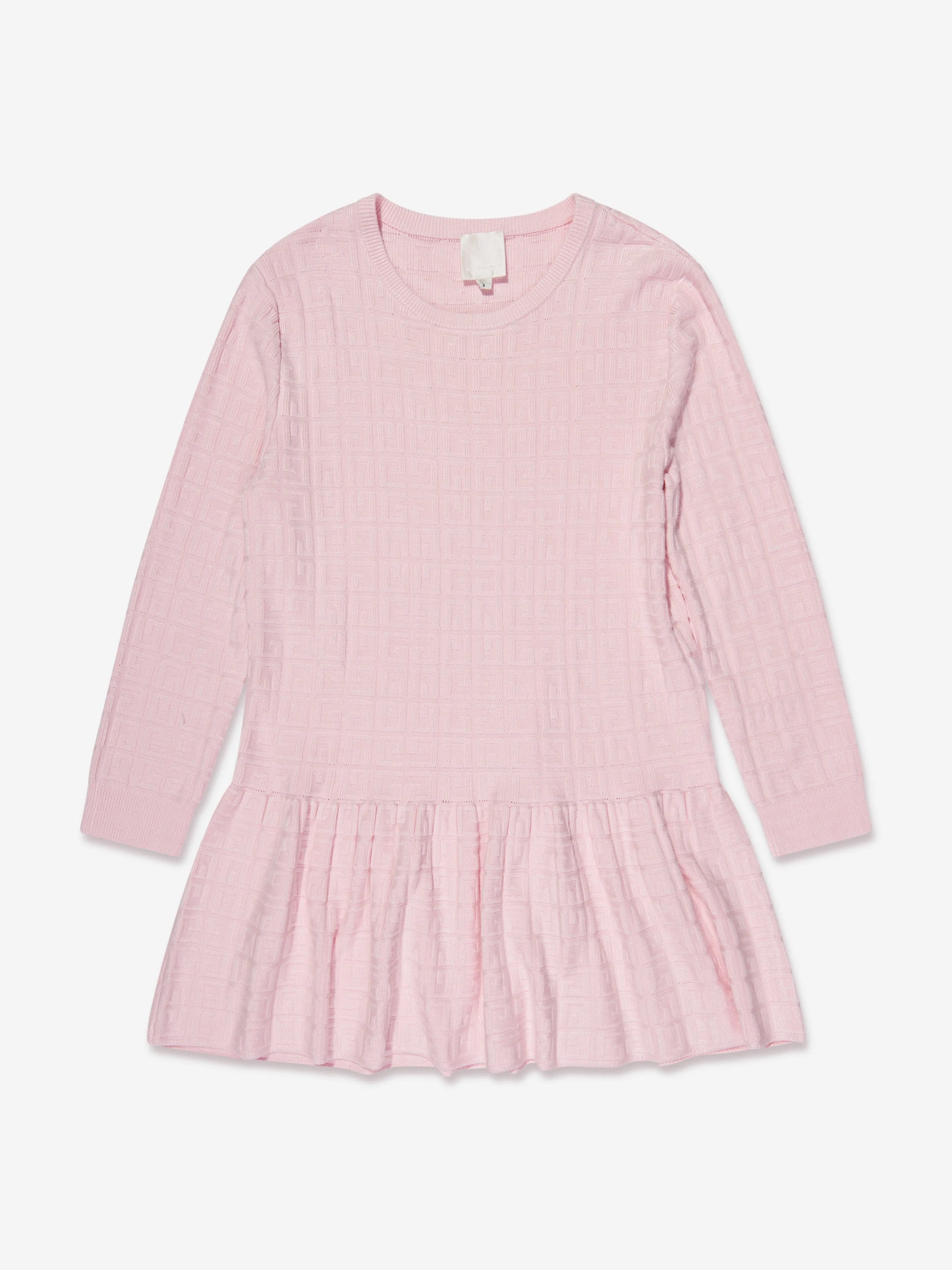 Givenchy Girls Knitted Logo Dress in Pink