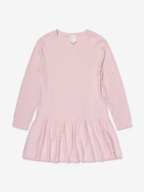 Givenchy Girls Knitted Logo Dress in Pink