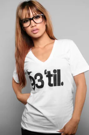 Hieroglyphics X Adapt :: 93 'til (Women's White V-Neck)