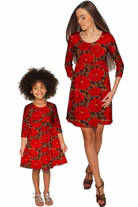 Hot Tango Gloria Empire Waist Floral Mommy and Me Dress