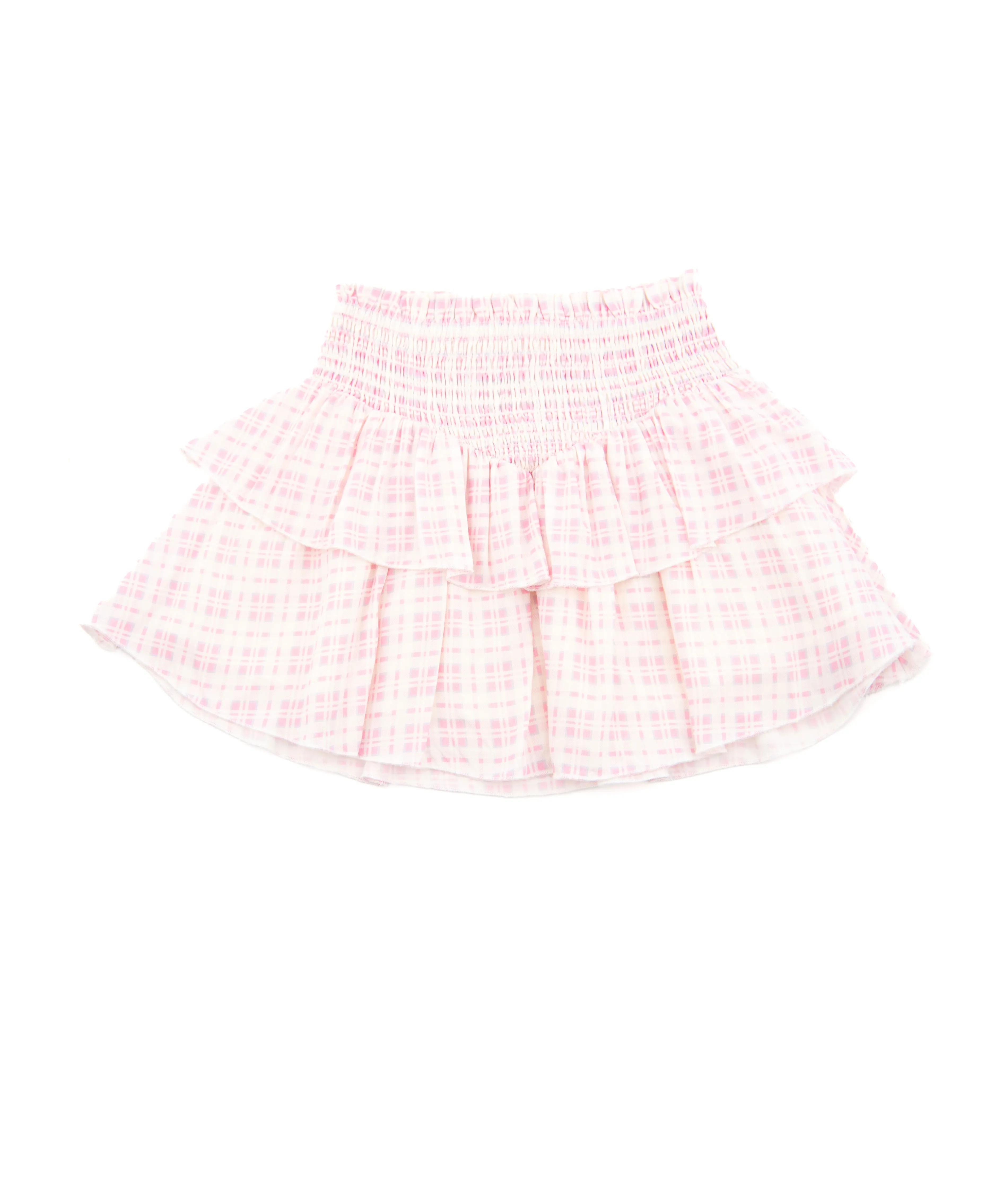 Katie J NYC Girls Baby Pink/Blue Plaid Brooke Skirt