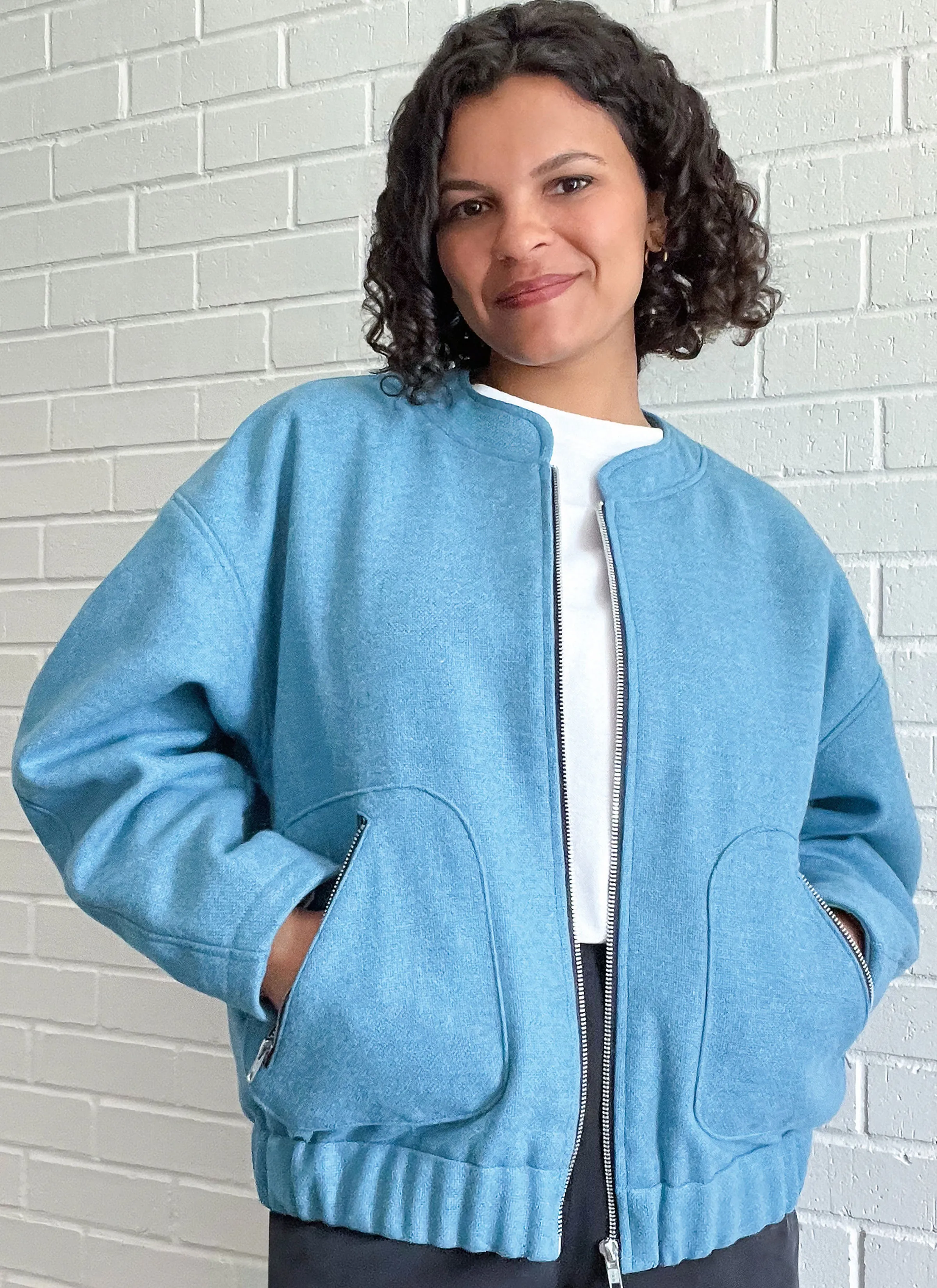 Know Me sewing pattern KM2100 Misses' Bomber Jacket by Lydia Naomi