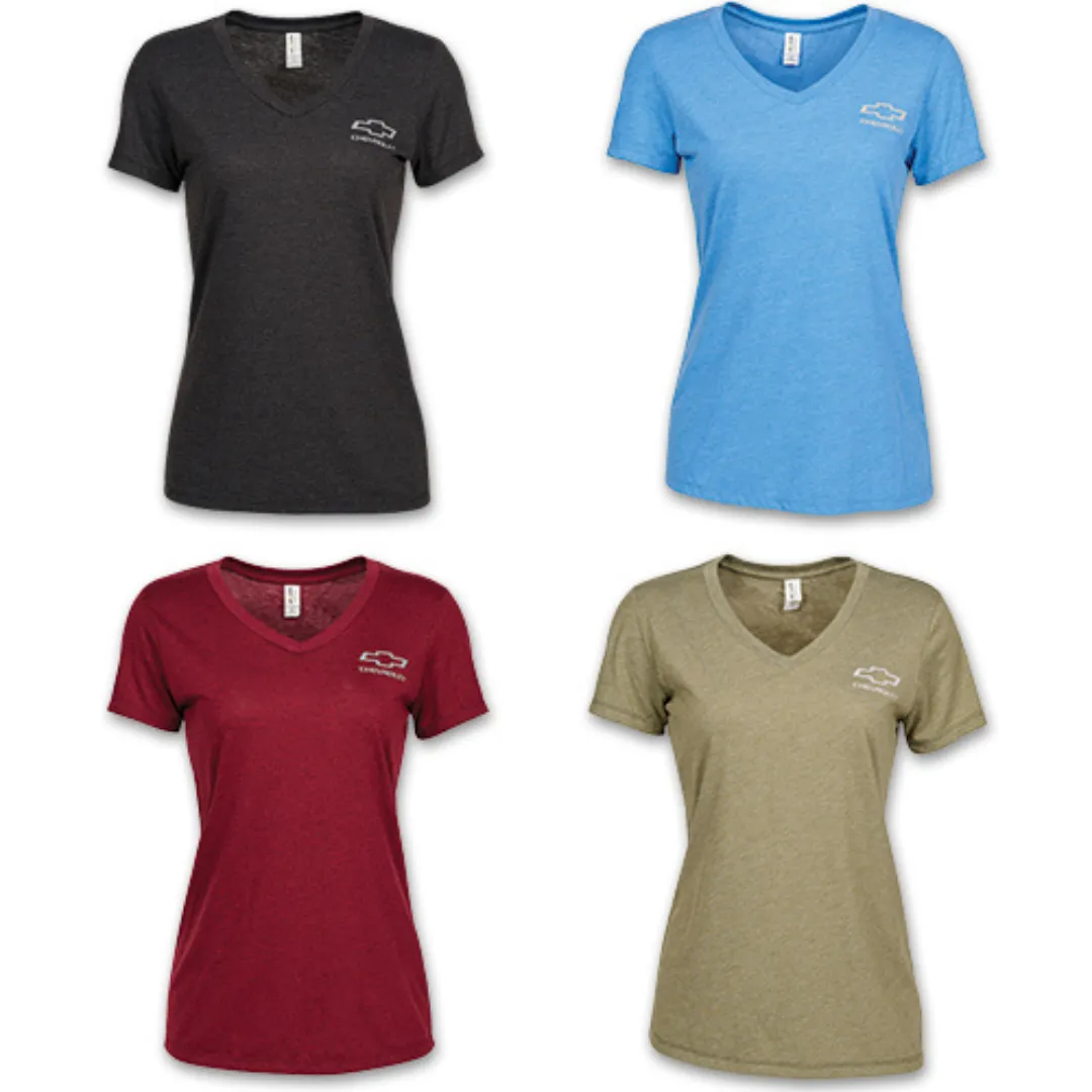 Ladies Chevrolet Bowtie V-Neck T-Shirt