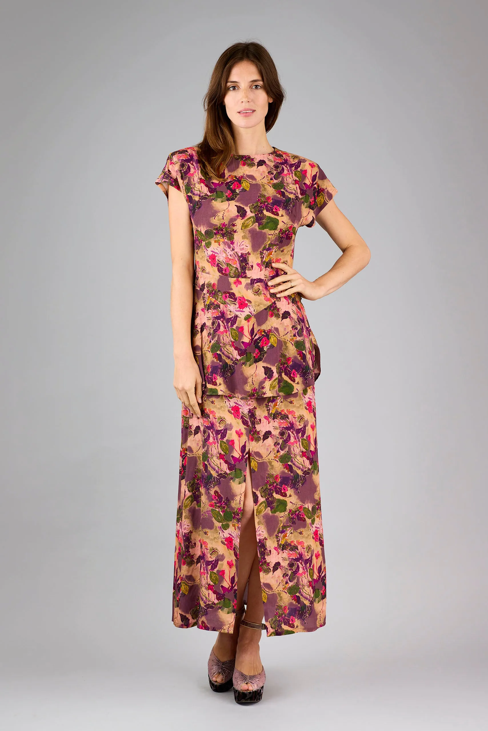 Lasya Nasturtium Pink/Plum Maxi Dress