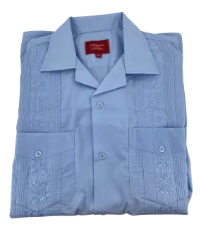 Light Blue Collared Guayabera Shirt