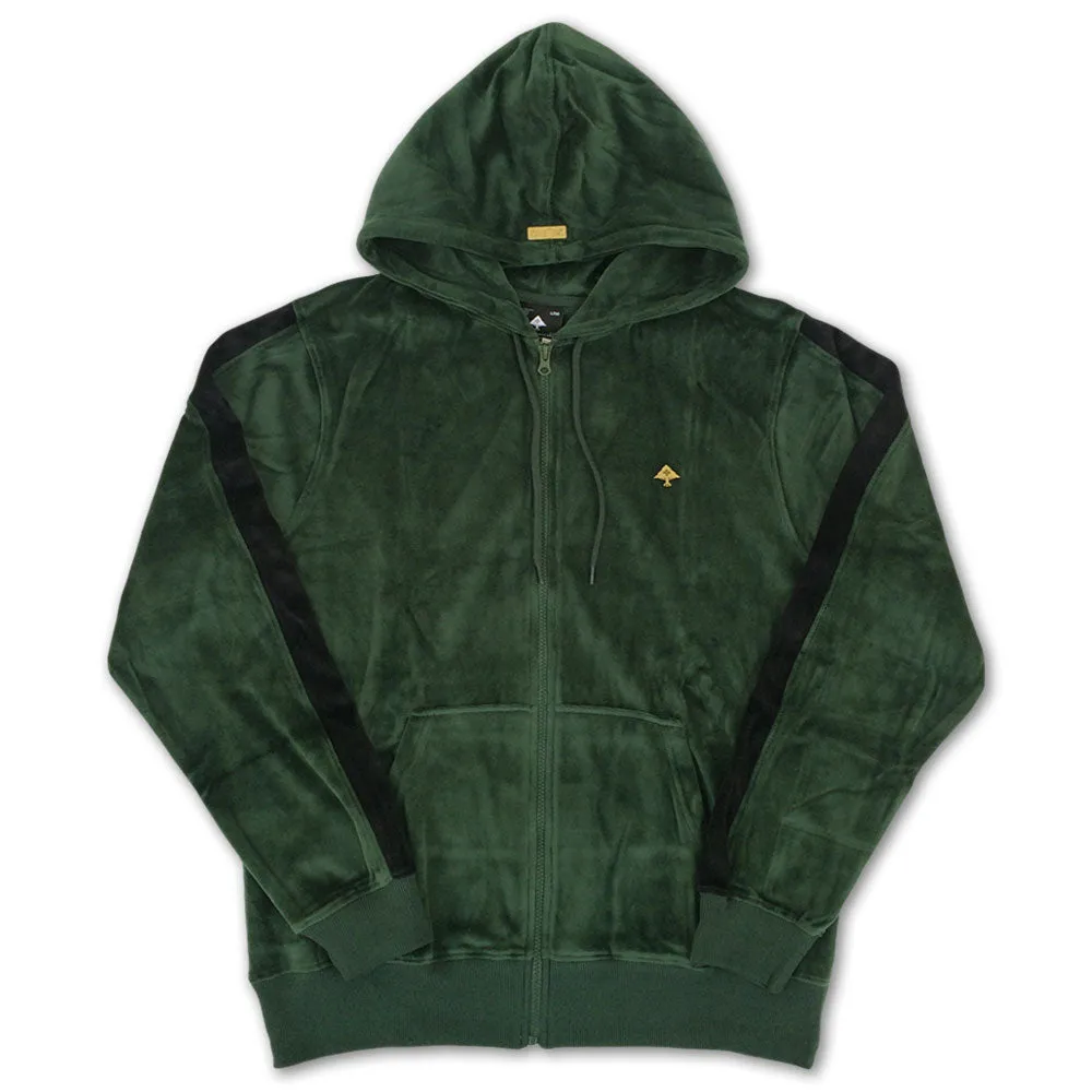 LRG Method Velour Full Zip Hoodie Dark Spruce