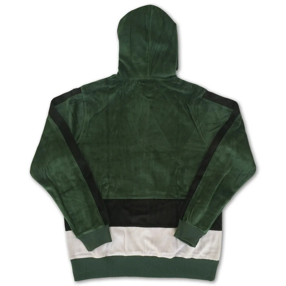 LRG Method Velour Full Zip Hoodie Dark Spruce