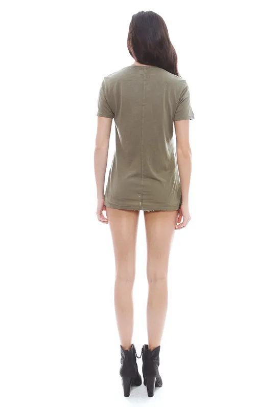 Monrow Oversized V Neck Tee