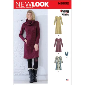 Newlook Pattern N6632 Misses' Knit Empire Dresses