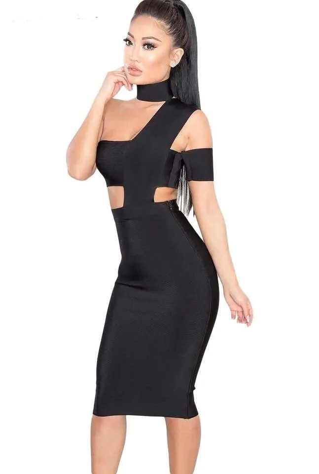 One Shoulder Halter Women Dress