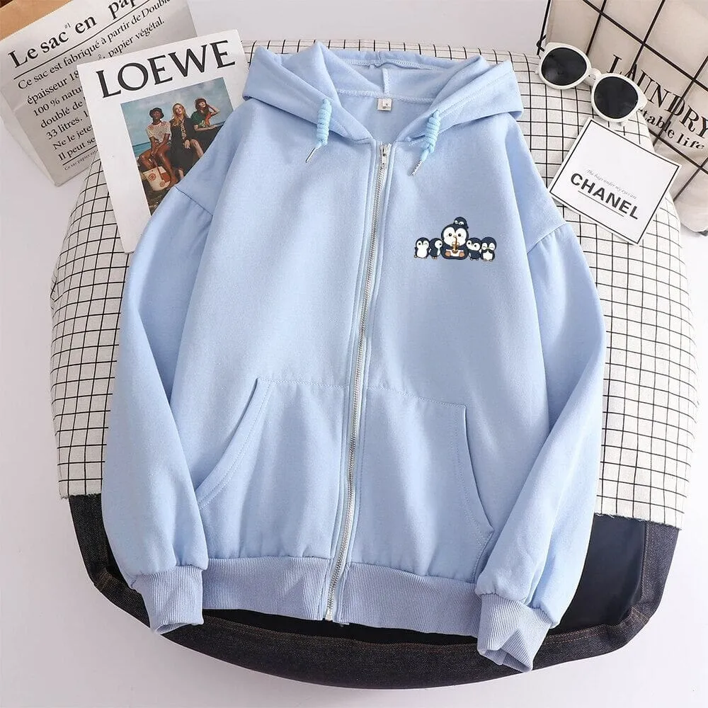 Penguin and Friends Soft Zip-Up Hoodie