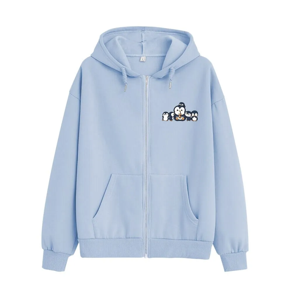 Penguin and Friends Soft Zip-Up Hoodie