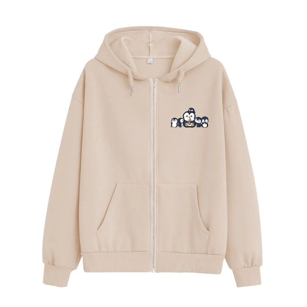 Penguin and Friends Soft Zip-Up Hoodie