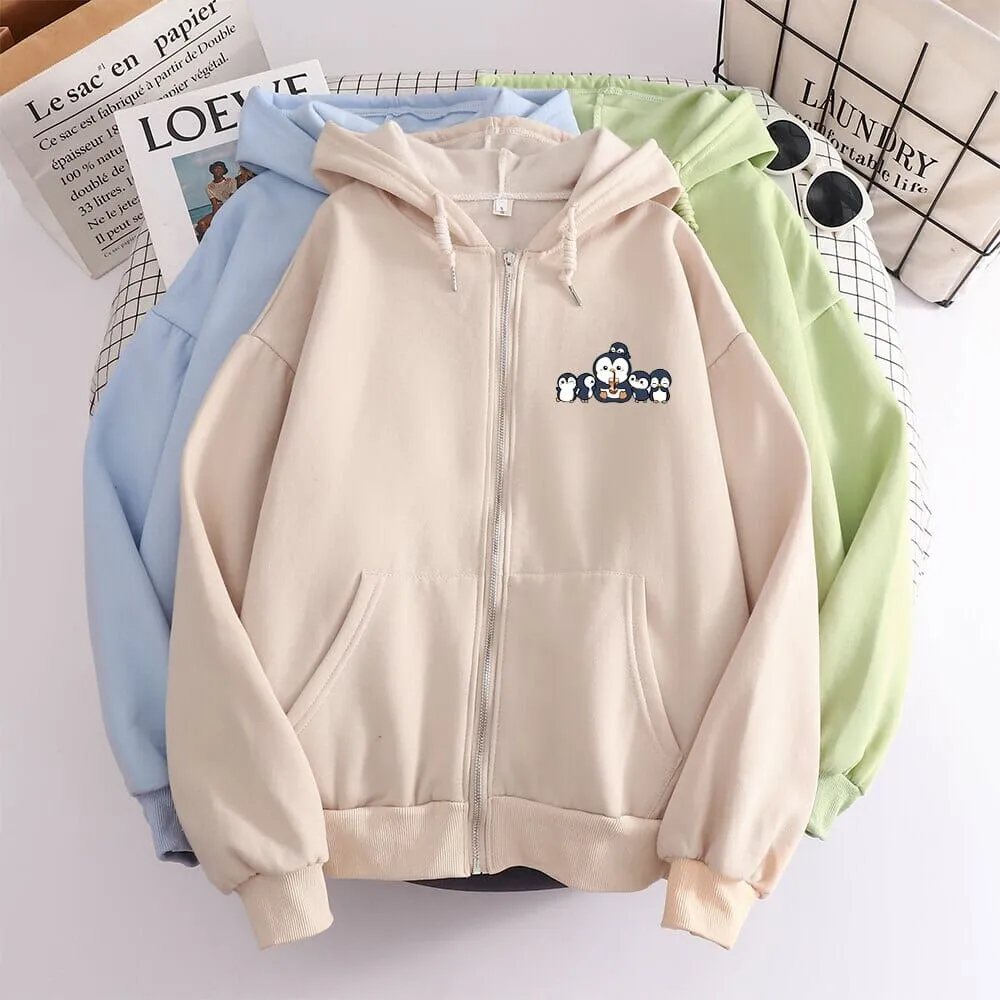 Penguin and Friends Soft Zip-Up Hoodie