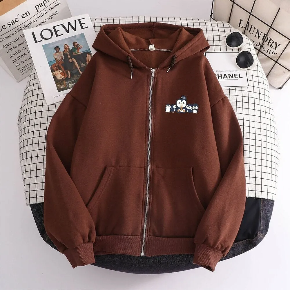 Penguin and Friends Soft Zip-Up Hoodie