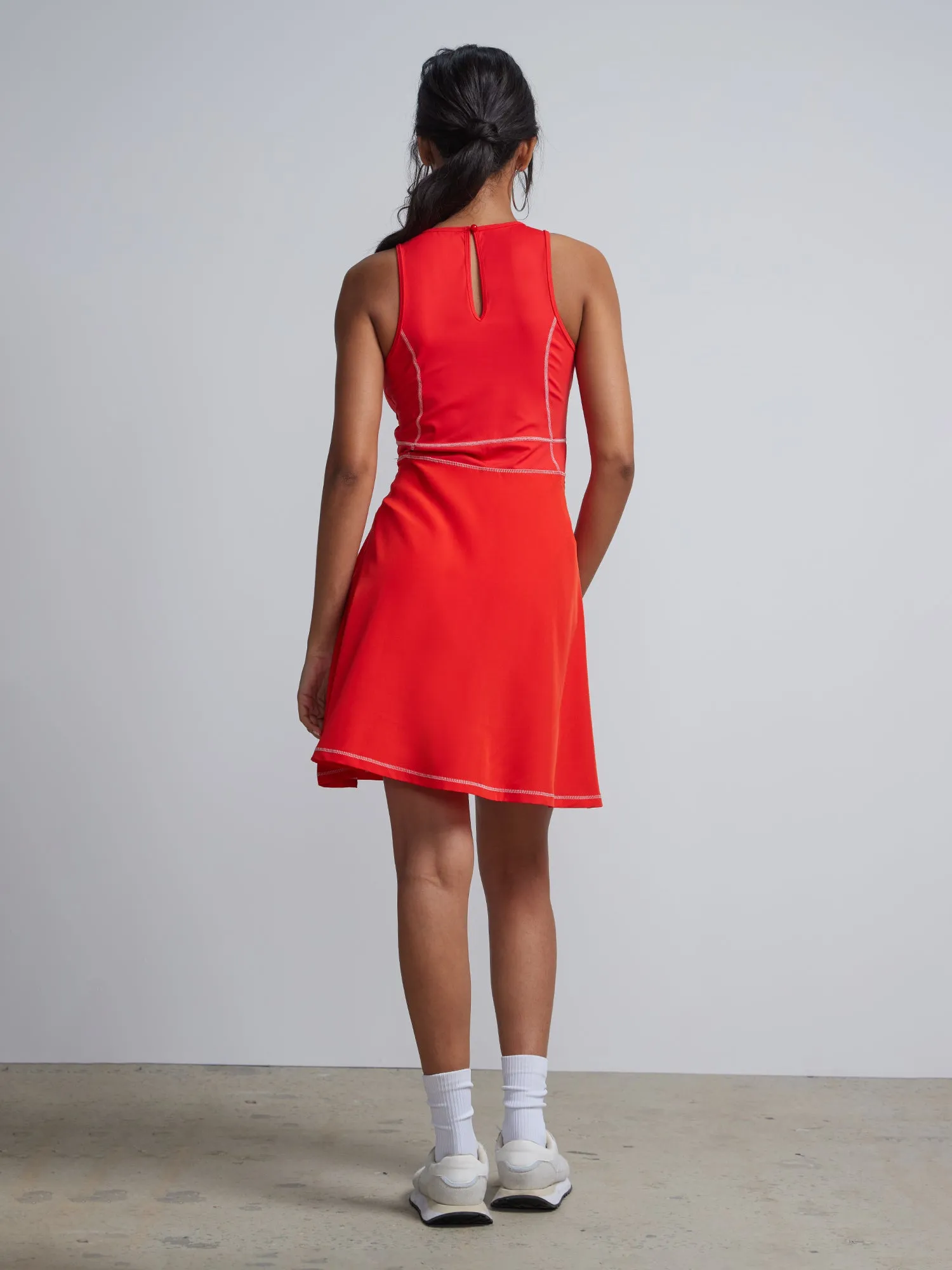 Piped Halterneck Tennis Dress