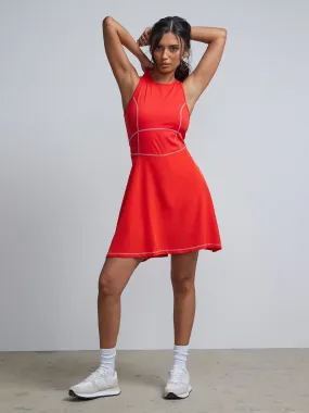 Piped Halterneck Tennis Dress