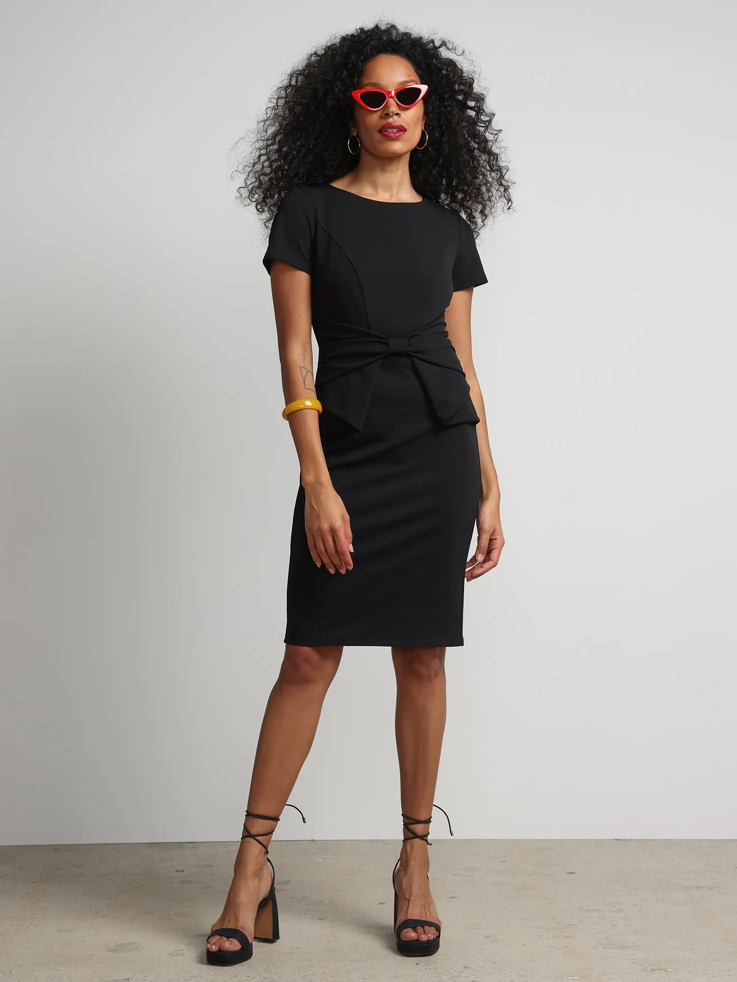 Placement Bow Sheath Dress - Magic Crepe®