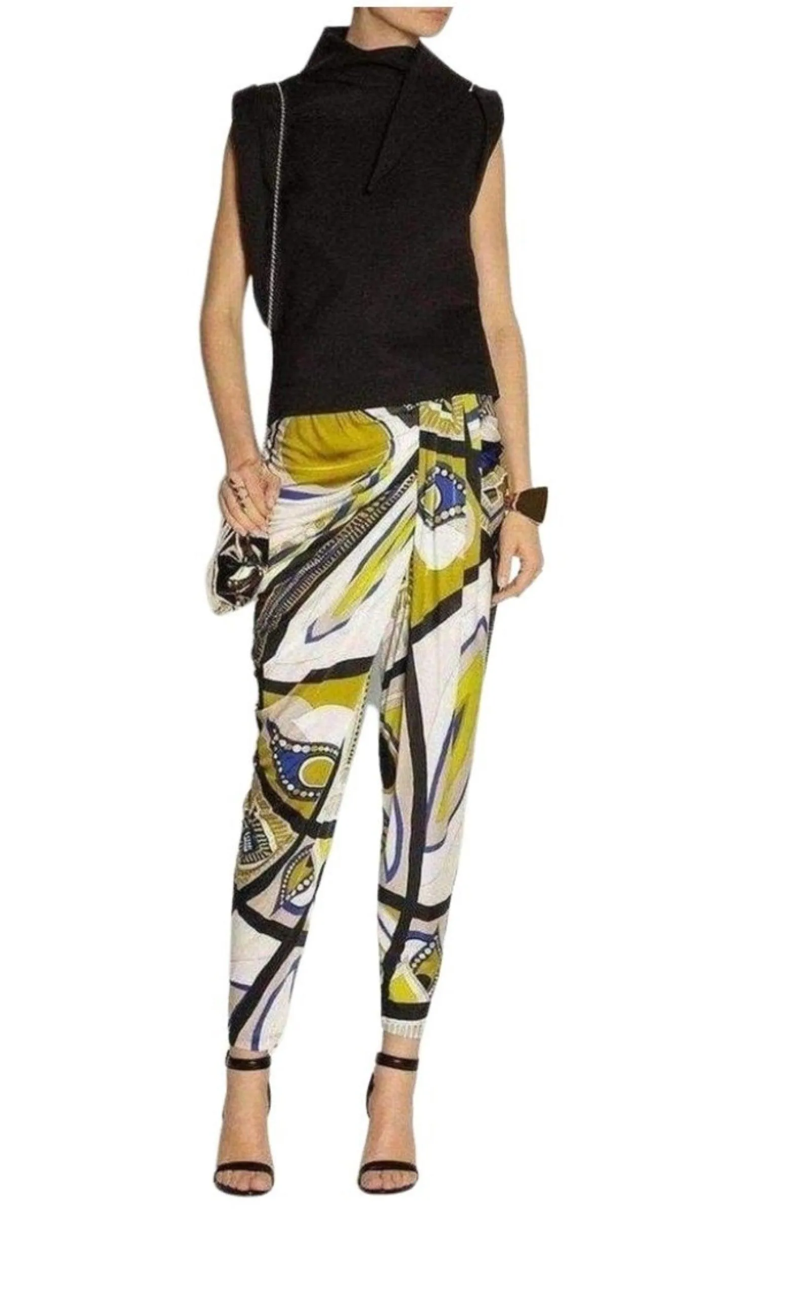 Printed Jersey Tapered Pants