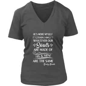 "He's more myself than i am" V-neck Tshirt