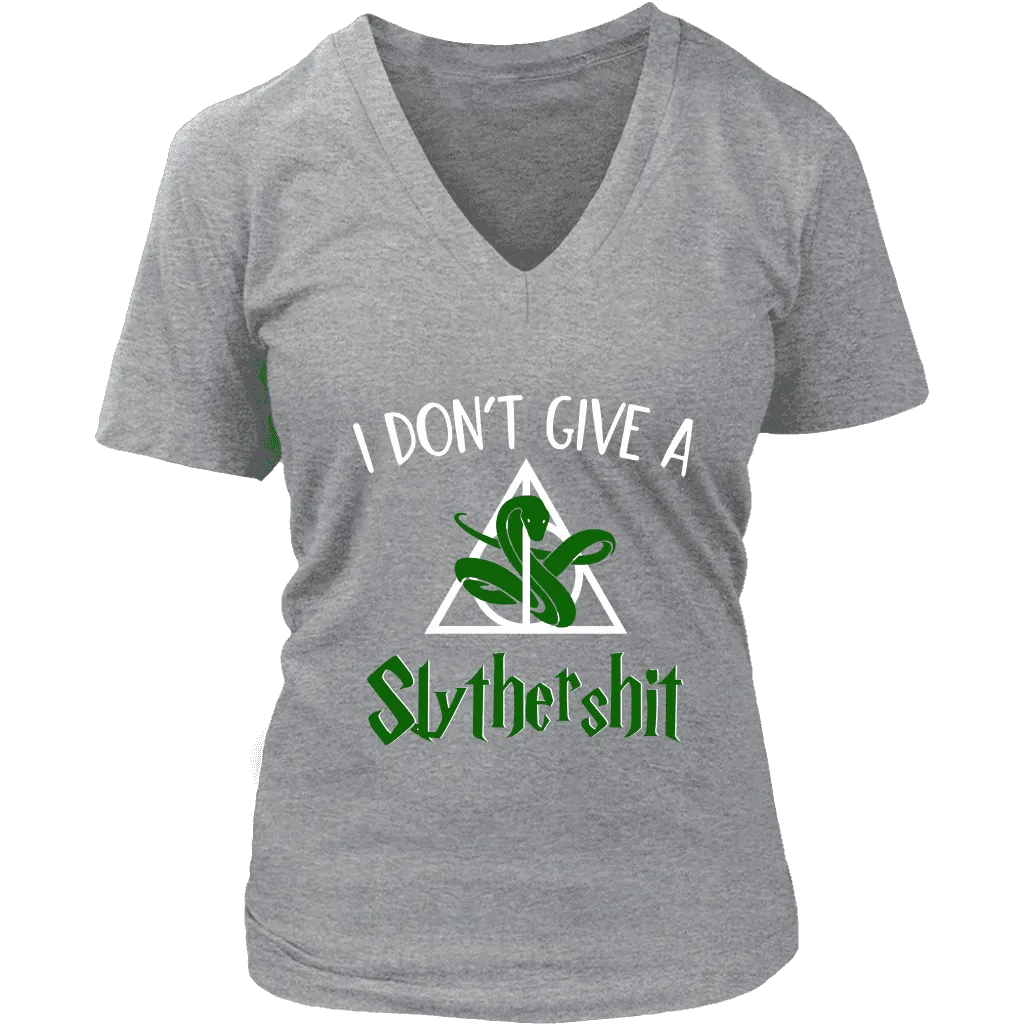 "i Don't Give A Slythershit" V-neck Tshirt