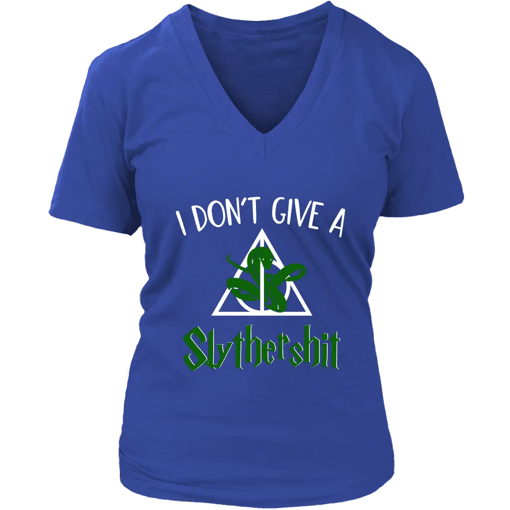 "i Don't Give A Slythershit" V-neck Tshirt