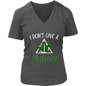 "i Don't Give A Slythershit" V-neck Tshirt