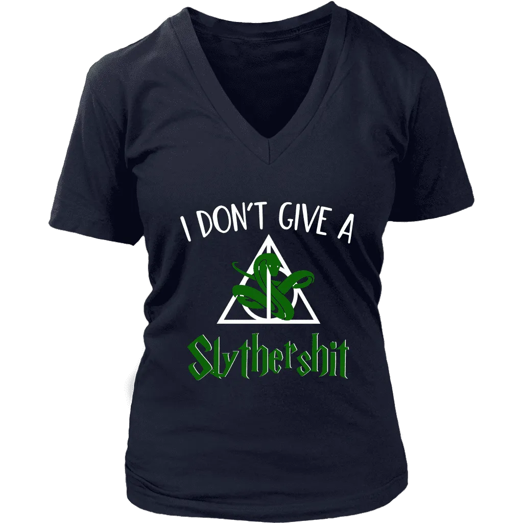 "i Don't Give A Slythershit" V-neck Tshirt