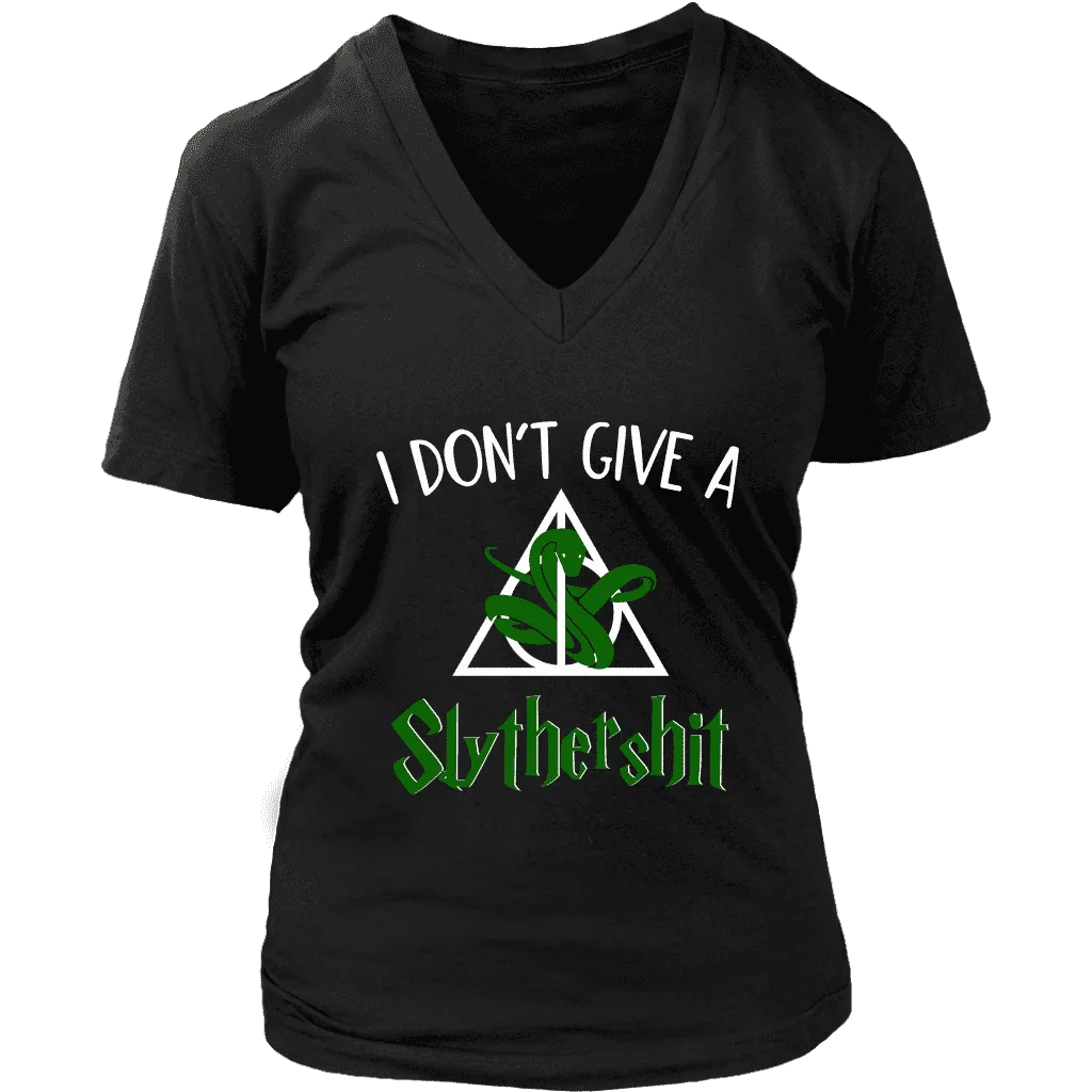 "i Don't Give A Slythershit" V-neck Tshirt