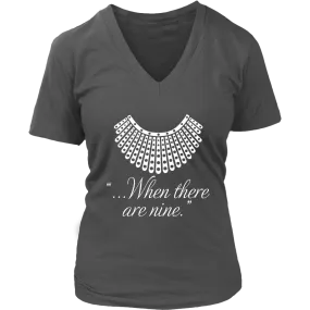 "When there are nine" V-neck Tshirt